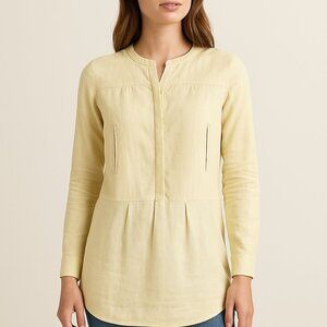 Zara Woman Tan Long Sleeve Tunic Blouse Size M